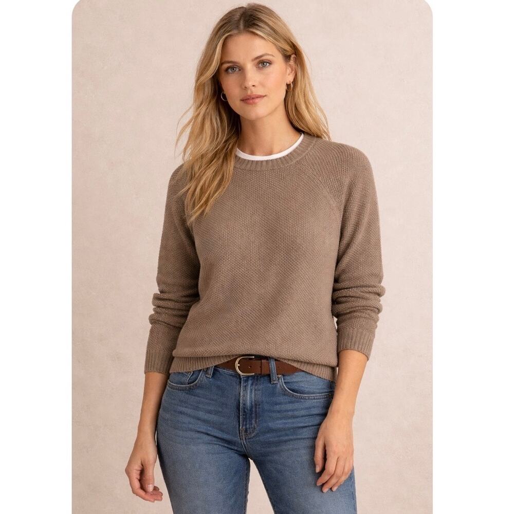 Peruvian Connection 100% Pima Cotton Crewneck Sweater Medium Handmade in Peru